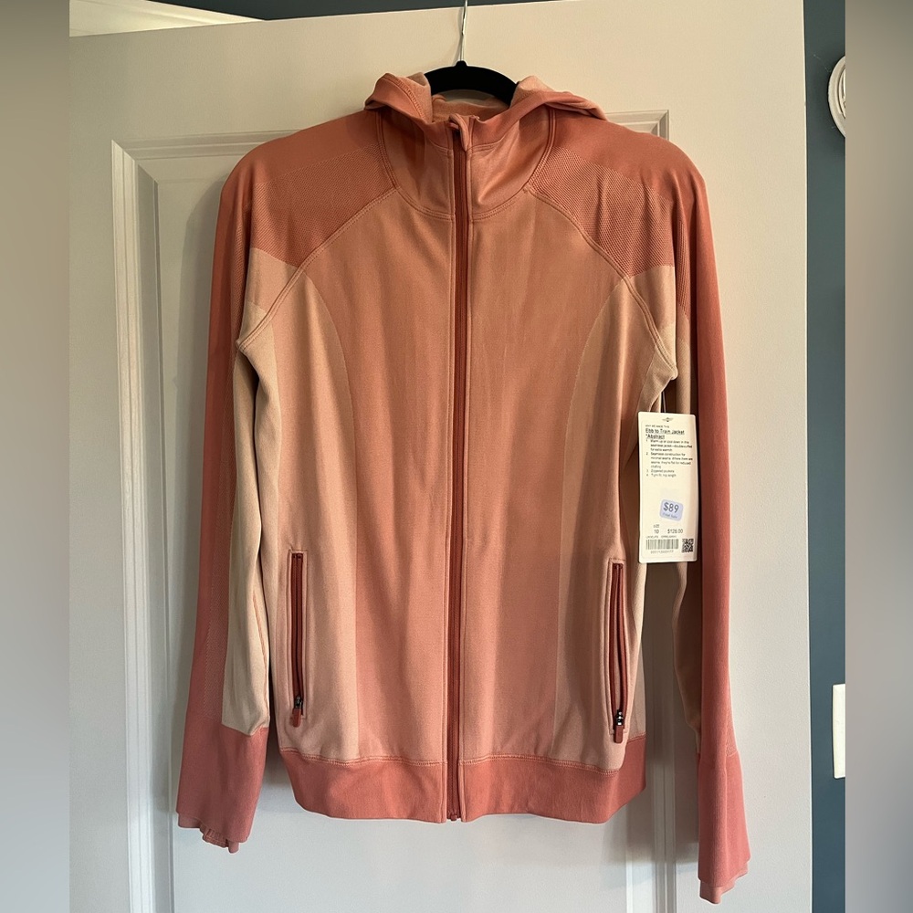 Lululemon Ebb to train zip up jacket, size 10- beautiful pinky peach color way - Picture 1 of 4